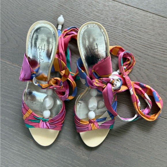 Emilio Pucci Multicolor Strappy Sandals - Picture 10 of 15